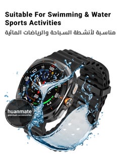 huanmate Samsung Galaxy Watch Ultra 47mm Soft Silicone Replacement Strap - High Quality, Lightweight, Stylish & Durable - Easy Installation - Replacement Strap for Samsung Galaxy Watch Ultra 47mm  - Image 4