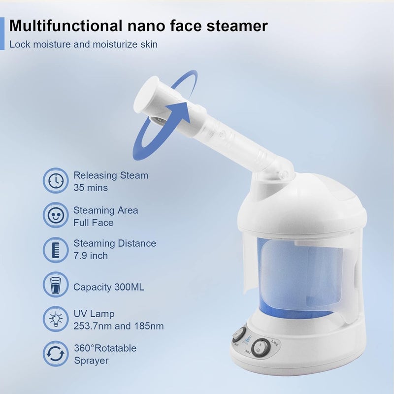 Elitzia Hooded Hair Steamer And Facial Steamer 2 In 1 Function Personal Care O3 Ozone Aroma Hand Face Steam Hair Steam Beauty Machine Elitzia ETKD2328A - Image 5