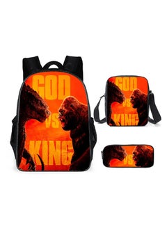 Godzilla vs. King Kong schoolbag backpack for primary and secondary school students,D6 Godzilla vs. King Kong 5 - Backpack + Satchel + Pen Bag