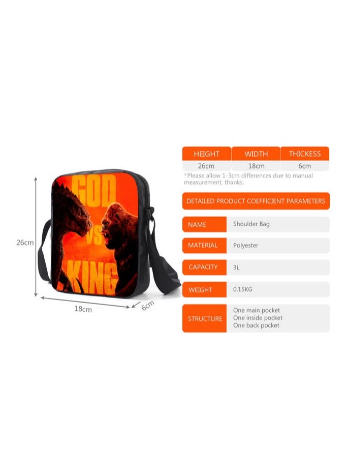 Generic - Godzilla vs. King Kong schoolbag backpack for primary and secondary school students,D6 Godzilla vs. King Kong 5 - Backpack + Satchel + Pen Bag - Image 1