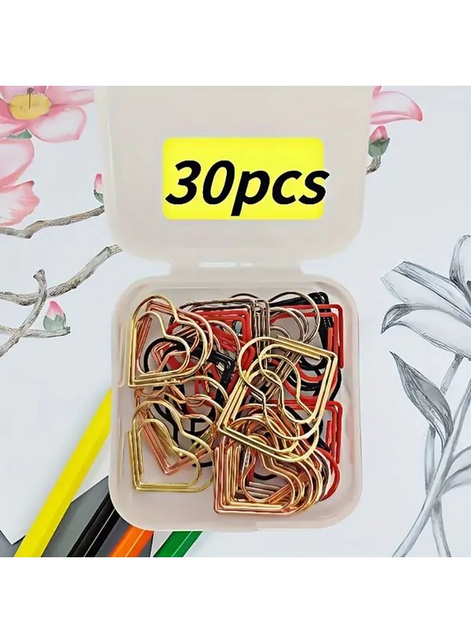 Colorful Heart Shaped Paper Clips 60 Pcs Mix Colors Durable Iron Office School Supplies - Image 5