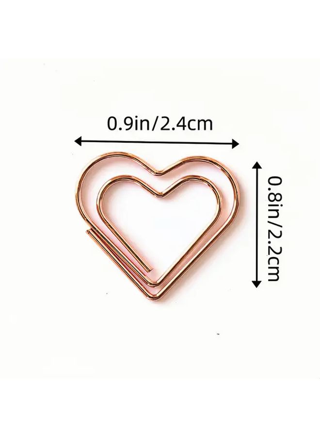 Colorful Heart Shaped Paper Clips 60 Pcs Mix Colors Durable Iron Office School Supplies - Image 3