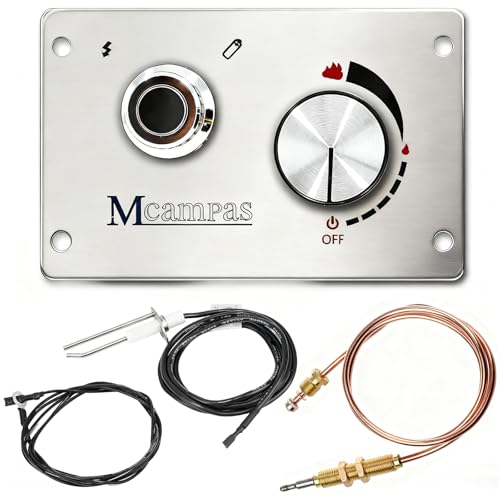 MCAMPAS Fire Pit Burner Valve System Kit-Flame Failure Safety Valve & Push Button Igniter - LPG/Propane Gas Control System Replacement for Outdoor Fire Pits, Patio Heater Accessories - Image 1