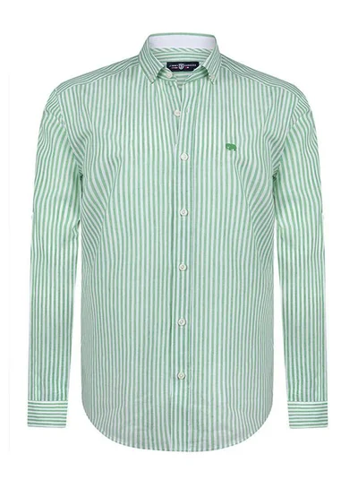 JIMMY SANDERS Linen Blend Cotton Shirt