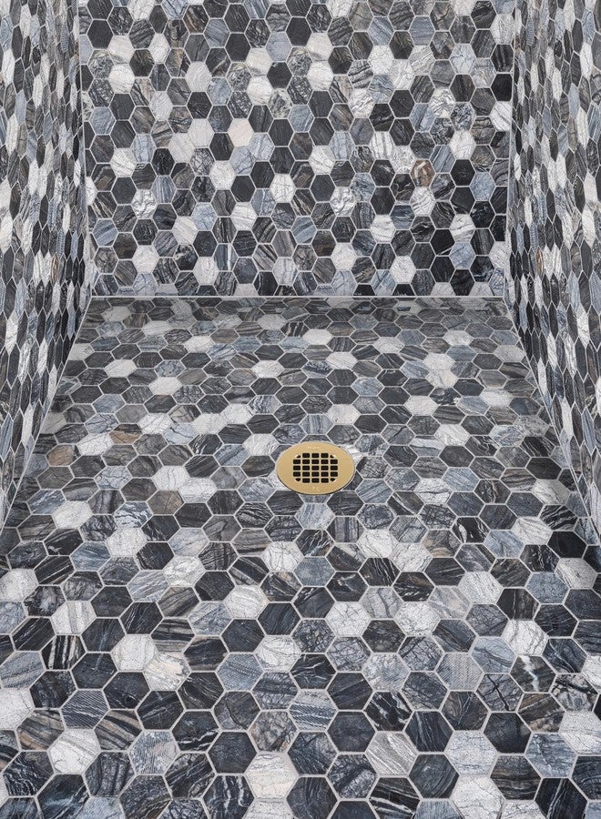 Oatey 42362 Universal 4-1/4 in. Snap-Tite Round Shower Strainer with Tile Ring in Brushed Gold - Image 4