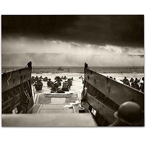 Lone Star Art Into the Jaws of Death - D-Day (1944) Vintage - 11x14 Unframed Print - Perfect Decor and Gift for Military, Veterans and Home Under $15 - Image 1