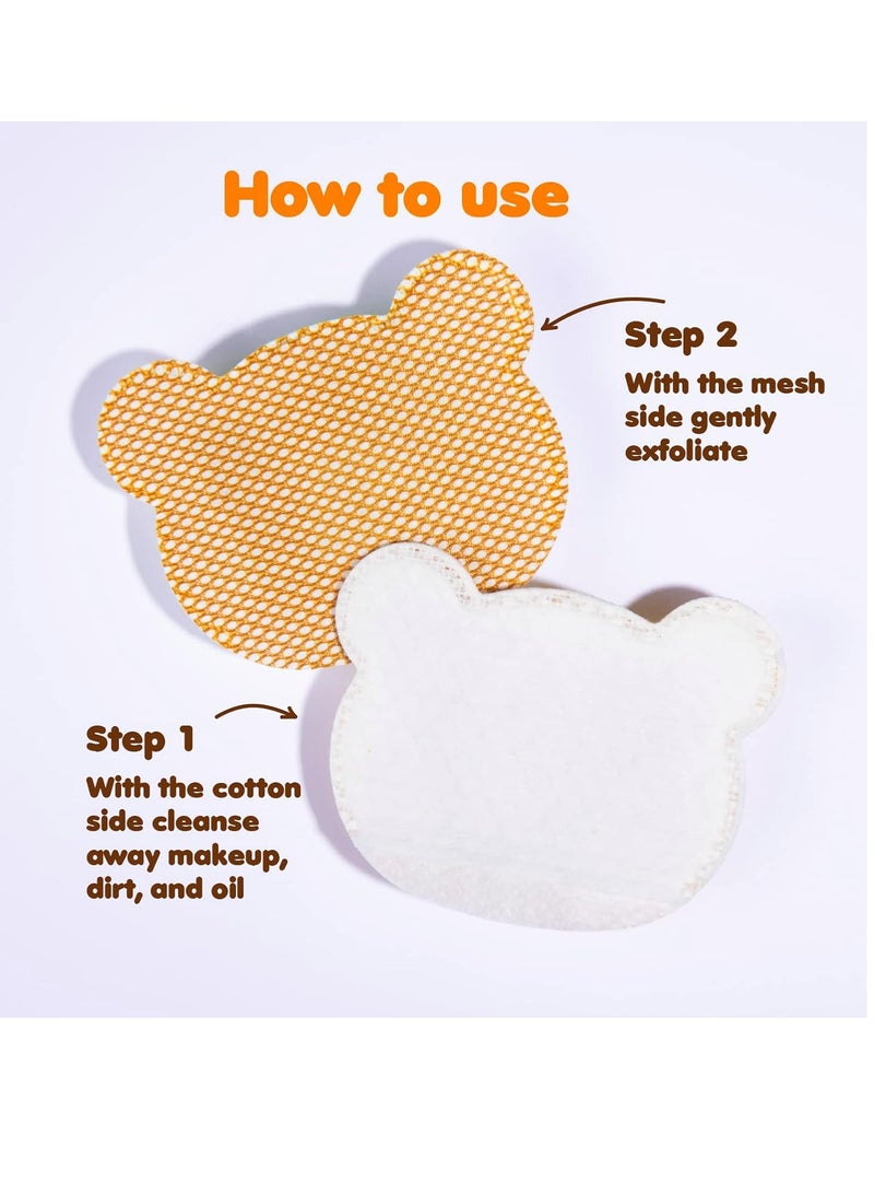 Rilakkuma Rilakkuma Exfoliating Foaming Pad | Makeup Remover and Cleanser | Duo-Sided - For Cleansing and Exfoliating | Infused with Hyaluronic Acid, Enzyme Powder, Vitamin C, and Vitamin A | 20 ct  - Image 2