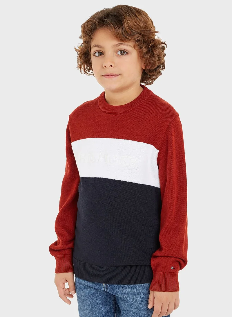 TOMMY HILFIGER Kids Colorblock Sweater