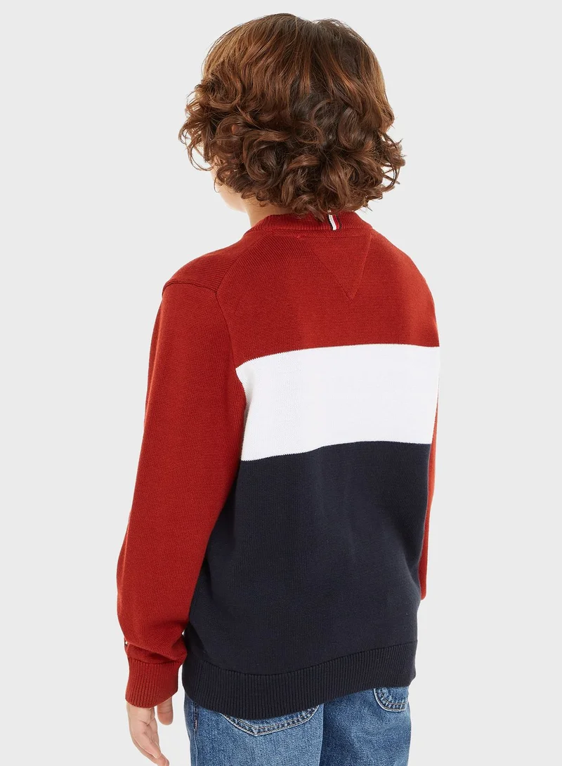 TOMMY HILFIGER Kids Colorblock Sweater