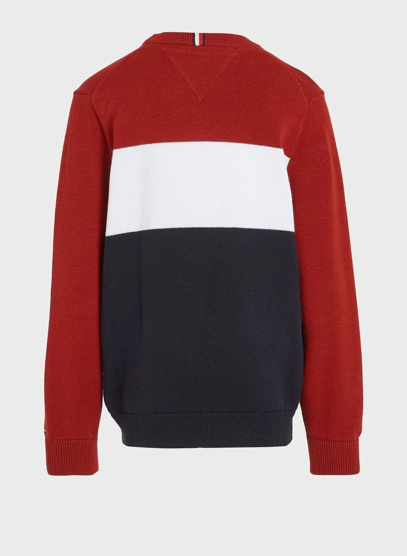 TOMMY HILFIGER Kids Colorblock Sweater