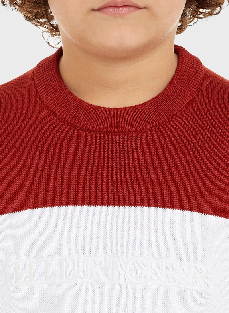 TOMMY HILFIGER Kids Colorblock Sweater
