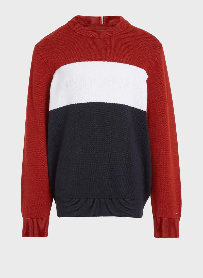 TOMMY HILFIGER Kids Colorblock Sweater