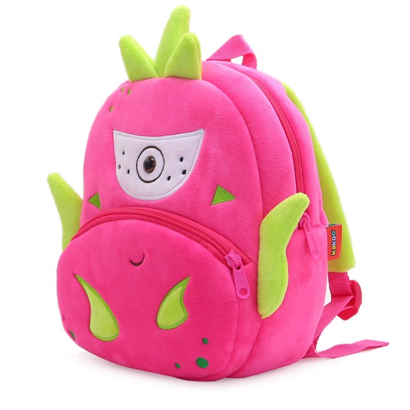 Plush Kids Backpack, Dragon Fruit Fruit Design, Soft Lightweight School Bag for Toddlers and Preschool Kids - Image 3