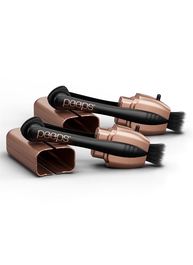 Peeps CarbonKlean Glasses Cleaner - for Eyeglasses, Reading Glasses, and More - Lens Cleaner With Carbon Microfiber Tech - Electroplated Rose Gold - 2 Count (Pack of 1)  - Image 1