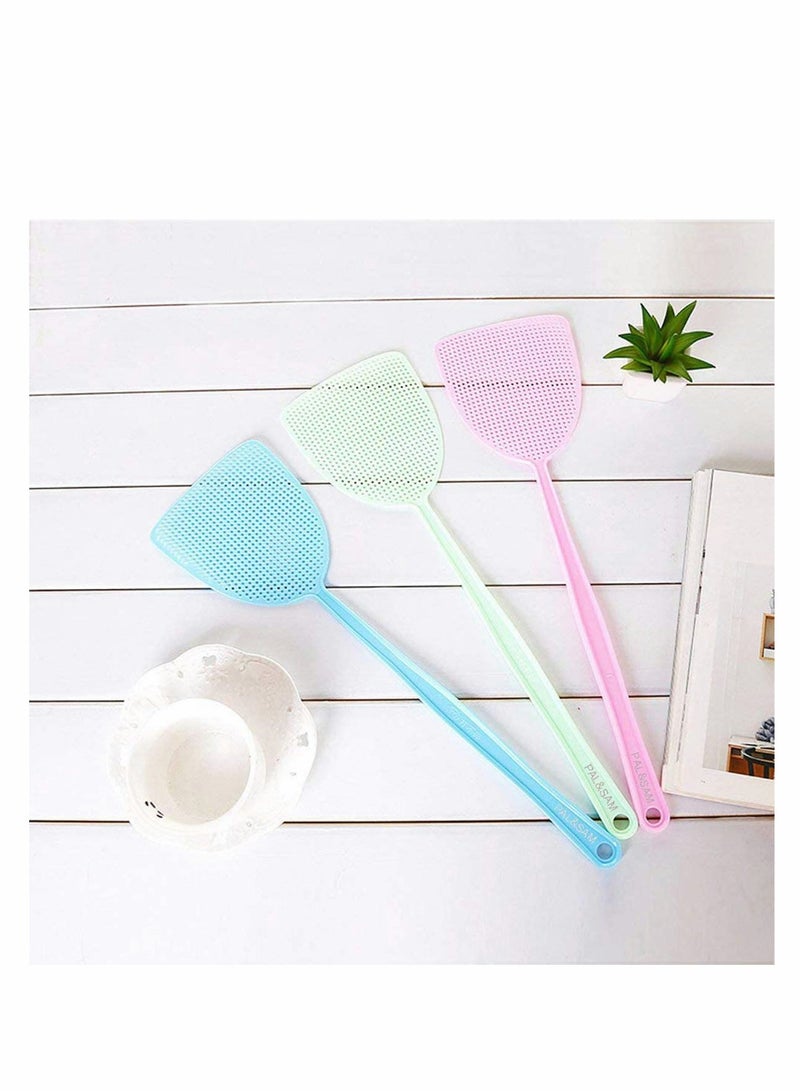 مجموعة 3 من مضارب الذباب البلاستيكية الملونة مع قبضة يدوية متينة ومرنة بـ 3 ألوان - Image 3