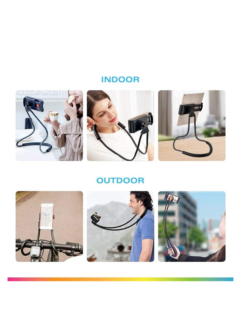 AWH - Lazy Hang Neck Phone Support Holder, Multi-function Creative Mobile Holder Desktop Bed Car Bracket Stand Black - Image 1