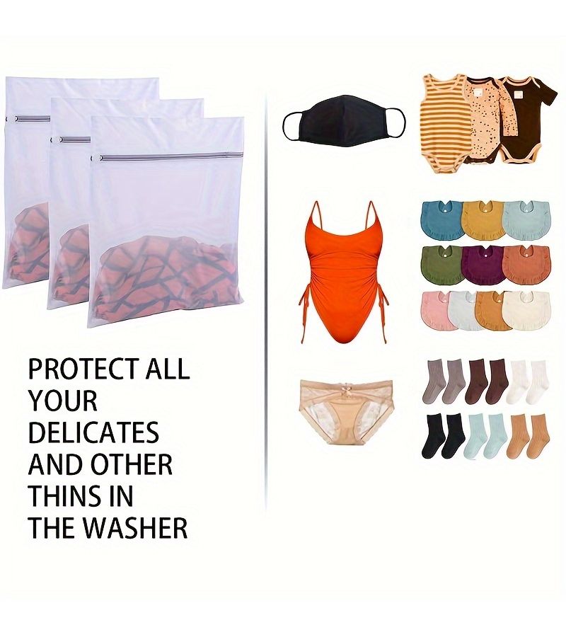 5 Pcs Mesh Laundry Bags 8 66x10 63inch For Clothes Underwear Bras Socks - Image 2