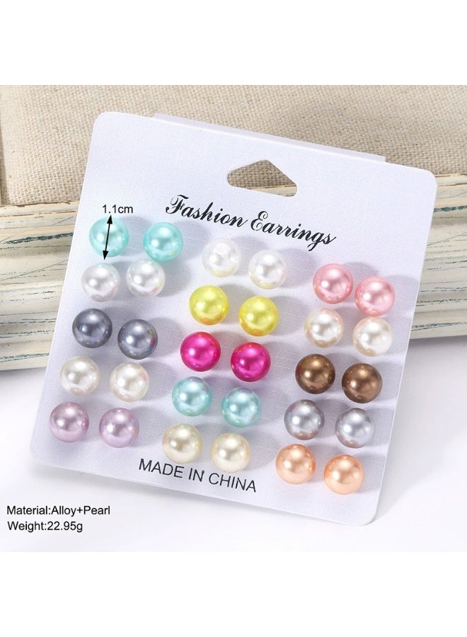 Goolsky Women’s 15-Piece Stud Earring Set – Fashion Geometric & Pearl Designs, Simple Multipack for Daily Accessorizing - Image 4