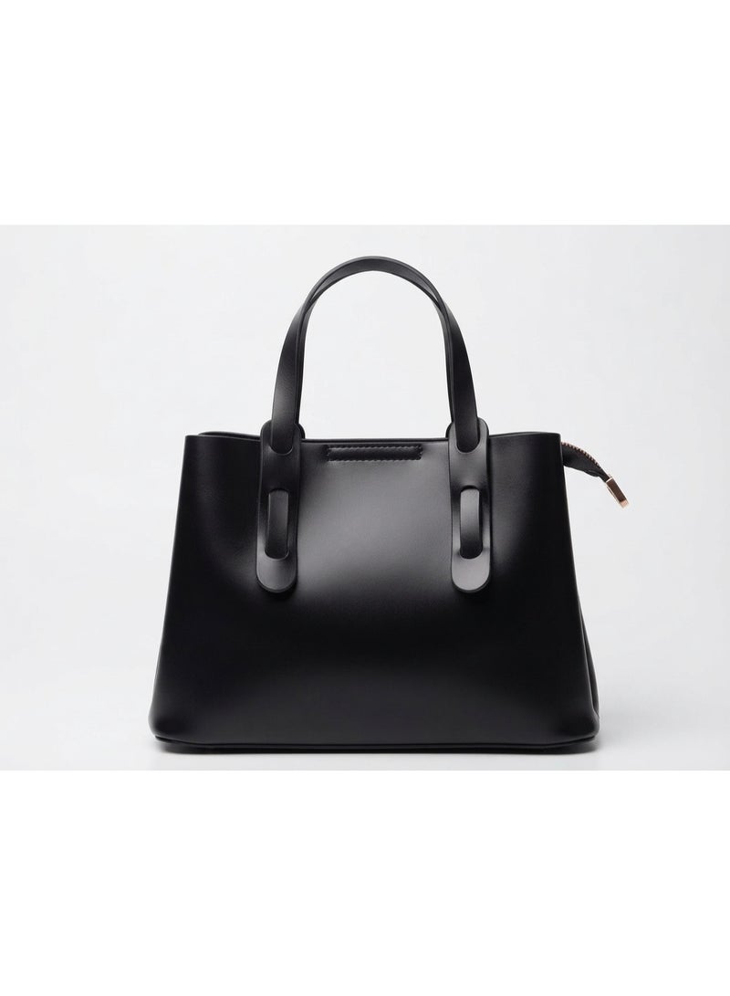Elegant Women's Handbag with Modern Design, Black - Image 1