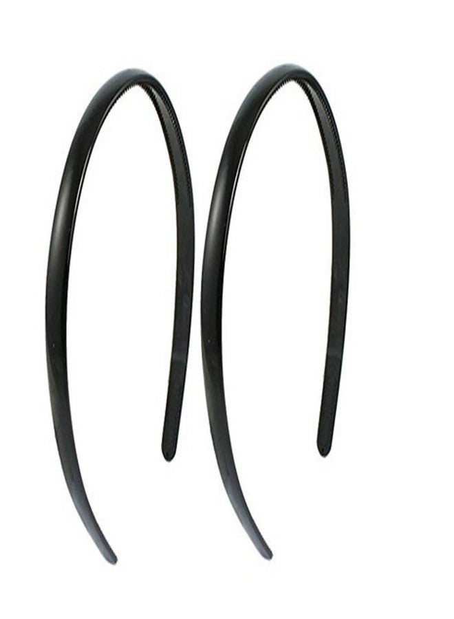 Big Box 6 Pieces black Plastic Plain Headbands Teeth Comb Headbands Halloween Skinny DIY Hair - Image 3