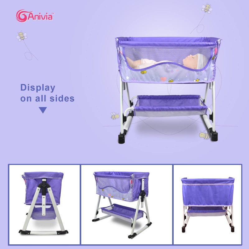 Anivia Doll Bed Furniture 2 Function Toy, Doll Bed and Doll Swings Together for 18 inches Baby Dolls, Baby Doll Crib with Bottom (DP601PURPLE) - Image 4