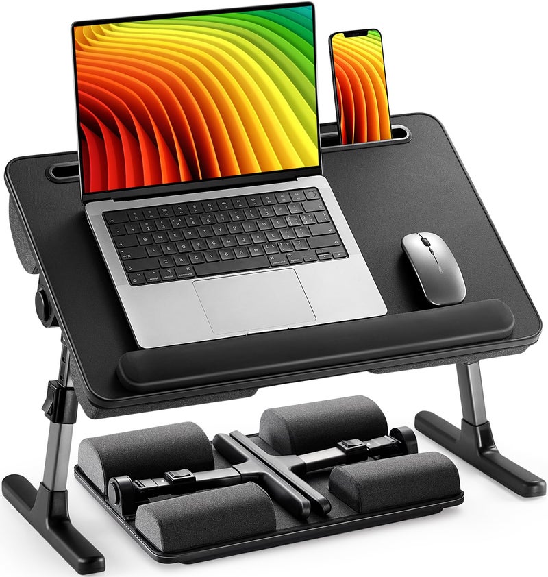 HUANUO Laptop Bed Desk Laptop Tray Computer Lap Desk for Bed Couch Sofa Floor Bed Tray for Working Eating Foldable Lap Stand Table with Height Adjustment  35 Adjustable Tilt Angle HNLD19