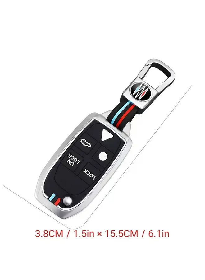 Moonlight Silvery Car Key Case For Volvo 5 Button Folding Protector With Metal Clip - Image 2