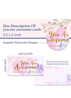 KASTWAVE Thank You Cards, You'Re Awesome Colorful Thank You Note Cards Recognition Postcards Children'S Reward Incentive Small Cards Suitable for Volunteers Nurses Doctors Teachers Students Etc. (200 Cards)  - Image 4