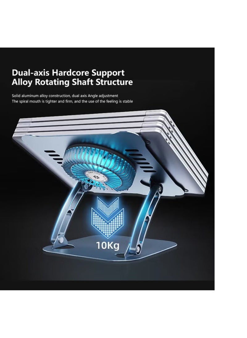 Laptop Holder Stand V4.0 with Dual Cooling Fans | 180° Rotatable & Height Adjustable for Office/Home - Image 4
