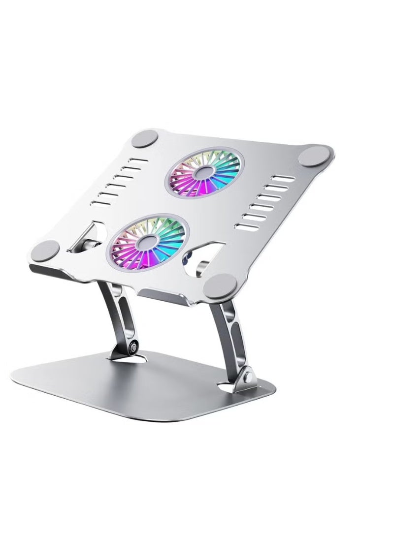 Laptop Holder Stand V4.0 with Dual Cooling Fans | 180° Rotatable & Height Adjustable for Office/Home - Image 2