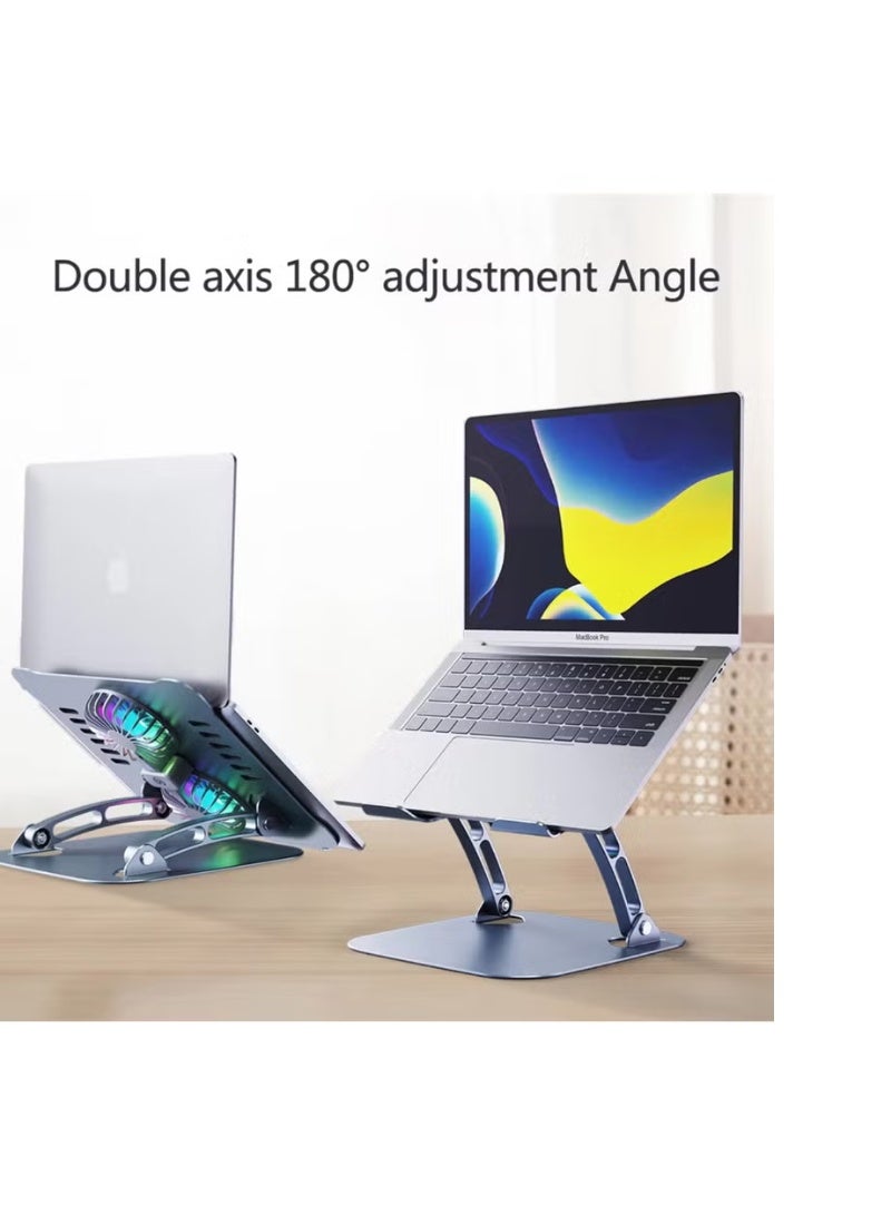 Laptop Holder Stand V4.0 with Dual Cooling Fans | 180° Rotatable & Height Adjustable for Office/Home - Image 5