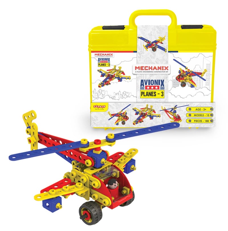 Mechanix Plastic Planes-3, 15 Models, Stem Education, Building And Construction Toy - Multicolor, For Boys And Girls Age 5+ - Image 1