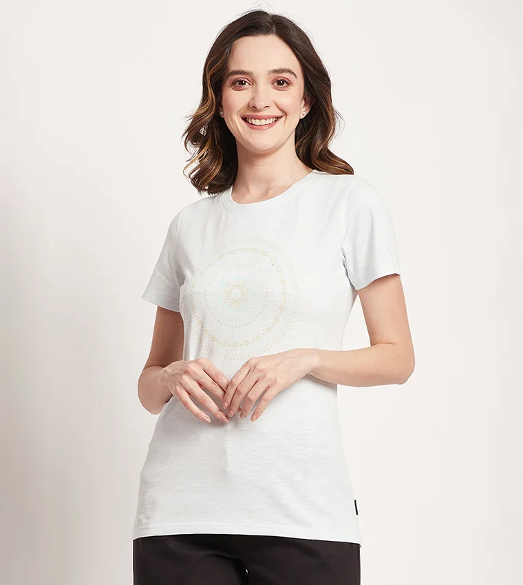 BEVERLY HILLS POLO CLUB Logo Printed Short Sleeves Top