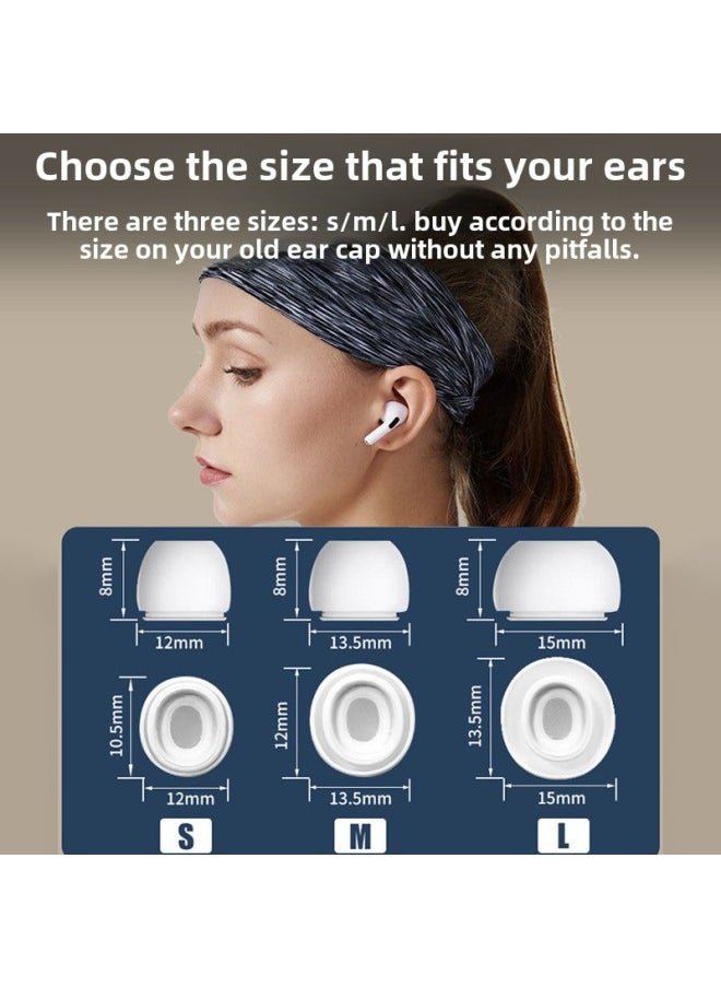 Generic - Suitable For Apple Airpods Pro Ear Cap 1 Generation 2 Generation Earphone Cover Silicone Cover Integrated Dust-proof Net Noise Reduction Earplugs-Specifications:With Noise Reduction Hole  White - Medium Size One - Image 1