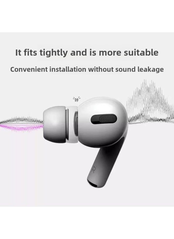 Generic - Suitable For Apple Airpods Pro Ear Cap 1 Generation 2 Generation Earphone Cover Silicone Cover Integrated Dust-proof Net Noise Reduction Earplugs-Specifications:With Noise Reduction Hole  White - Medium Size One - Image 1