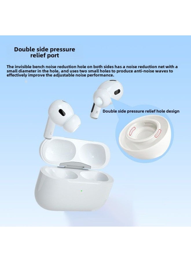 Generic - Suitable For Apple Airpods Pro Ear Cap 1 Generation 2 Generation Earphone Cover Silicone Cover Integrated Dust-proof Net Noise Reduction Earplugs-Specifications:With Noise Reduction Hole  White - Medium Size One - Image 1