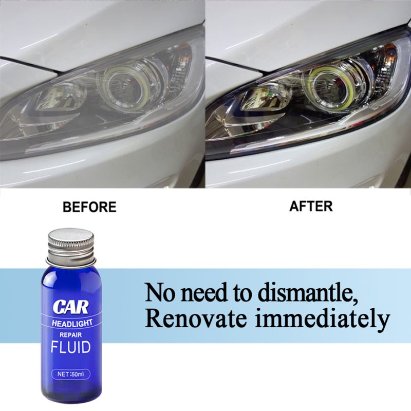 Automobile Headlight Repair Fluid 50ml: No Dismantle Immediate Renovation - Scratch Yellowing Fuzzy Restoration Headlight Plating Agent for Automobile Headlight Maintenance - Image 5