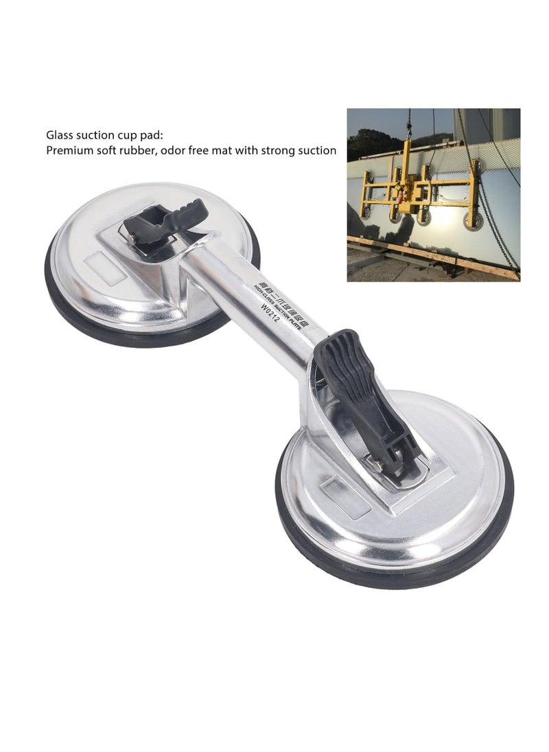 ABBASALI - Glass Suction Cups Lifter, Heavy Duty Aluminum Double Vacuum Handle Glasses Tile Lifter Puller Gripper Plate/Pad (clarke with certificate) - Image 1