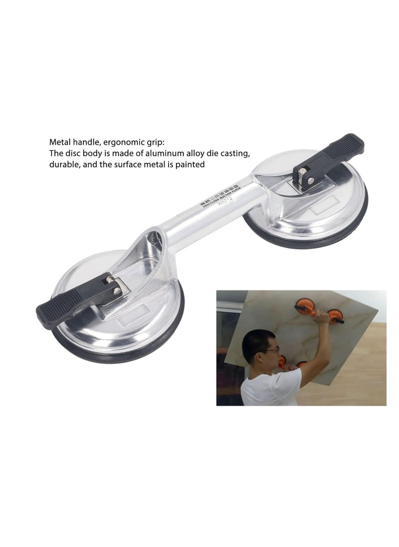 ABBASALI - Glass Suction Cups Lifter, Heavy Duty Aluminum Double Vacuum Handle Glasses Tile Lifter Puller Gripper Plate/Pad (clarke with certificate) - Image 1