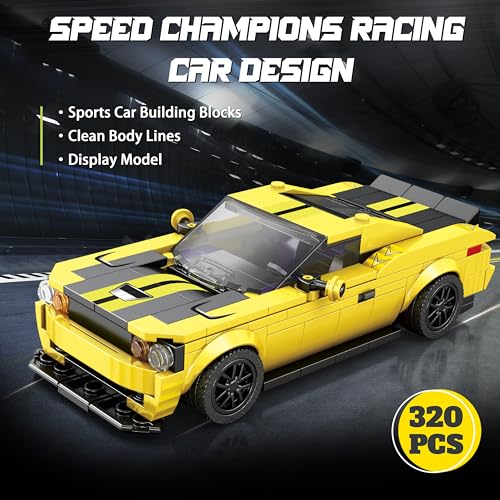 IBLOTIME Speed Champions Sports Cars 336 PCS 124 MuscleStyle Race Car Model Kit Creative Buildable Racing Car Toy for Teens 14 and Adults Fun to Assemble and Display - Image 5