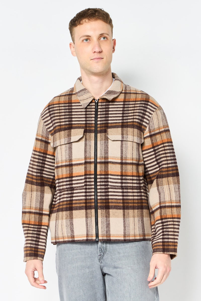 Selected Homme Men Plaid Jacket Shirt, Multicolor - Image 1