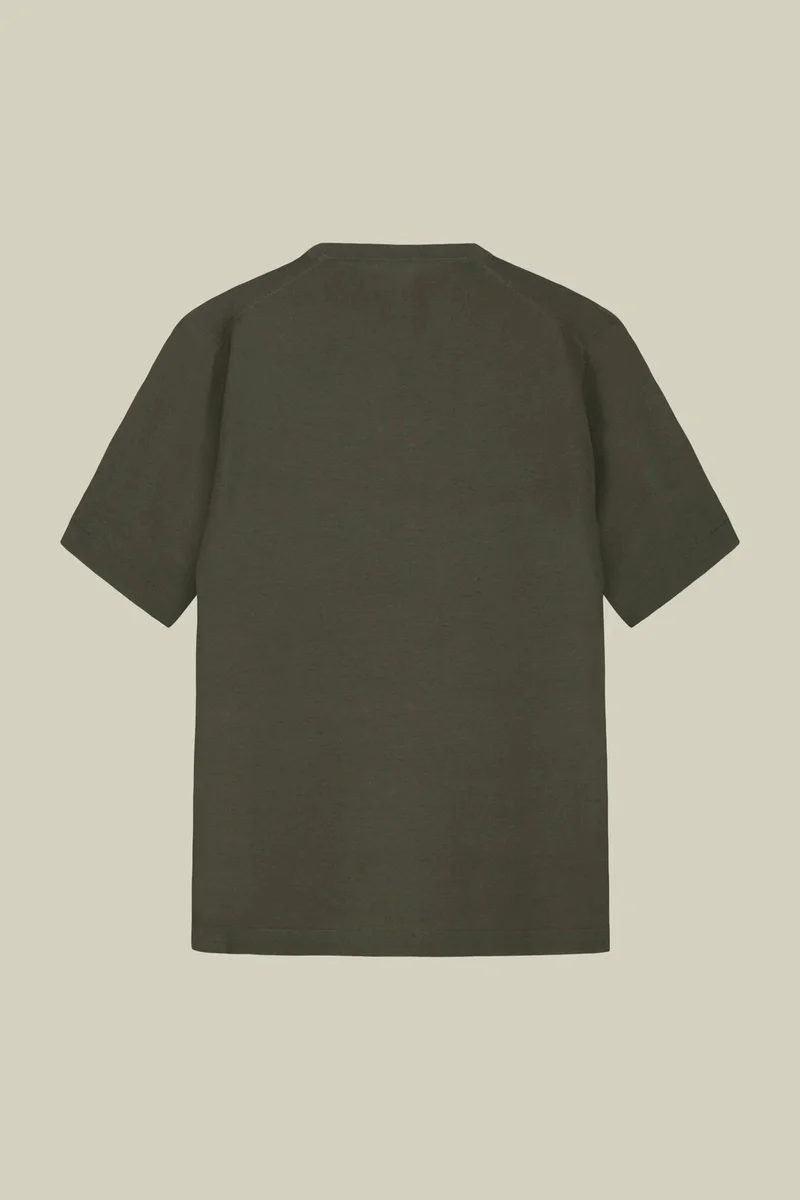 Doppelganger Green Men's knitted T-shirt in 100% cotton crepe - Sage Green for Men | Best Price UAE