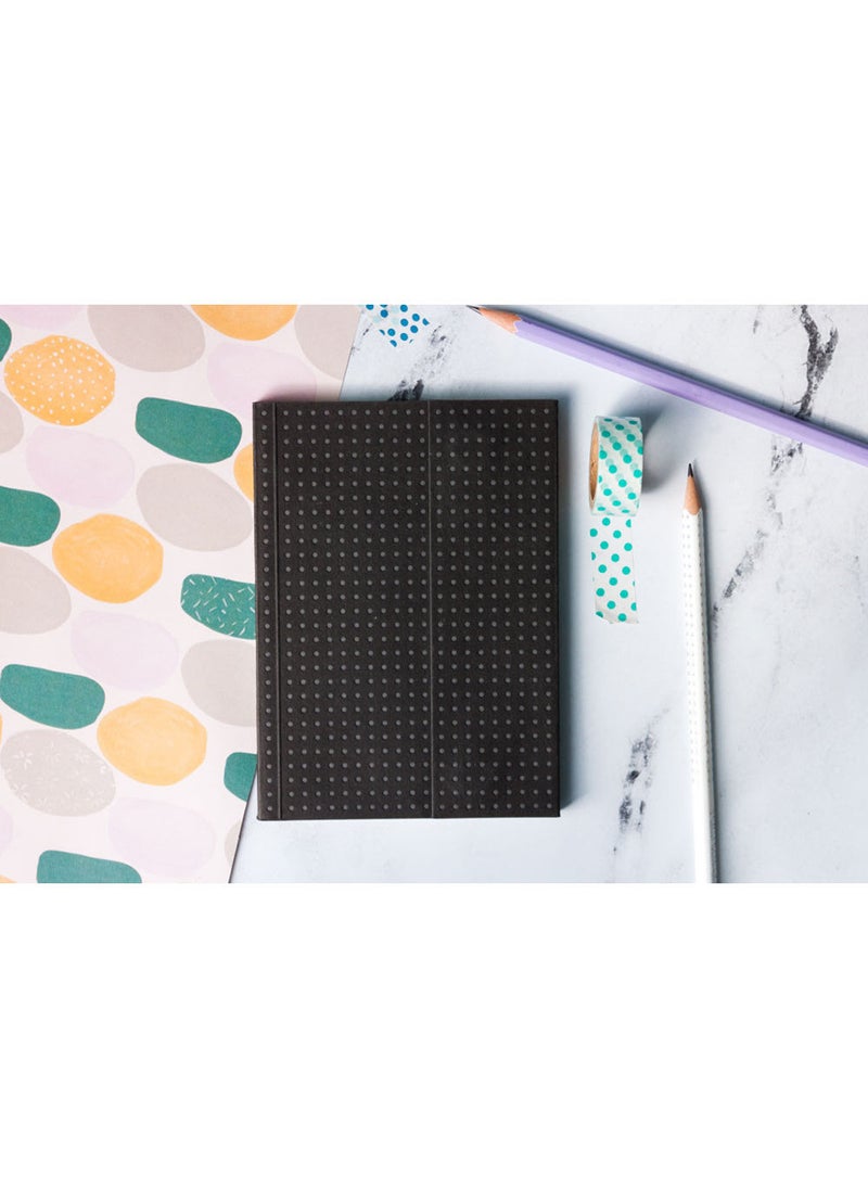 Paper-Oh Circulo Black on Grey A5 Lined Wrap Closure 112 Pages 100gsm Notebook - Image 5