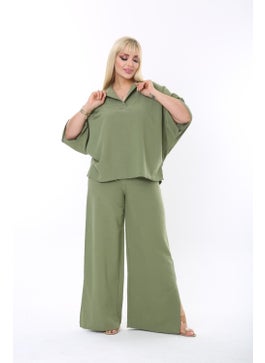 Escbutik Large Size Side Slit Comfortable Two-piece Suit with Trousers Stylish Bottom-Top Suit  - Image 2
