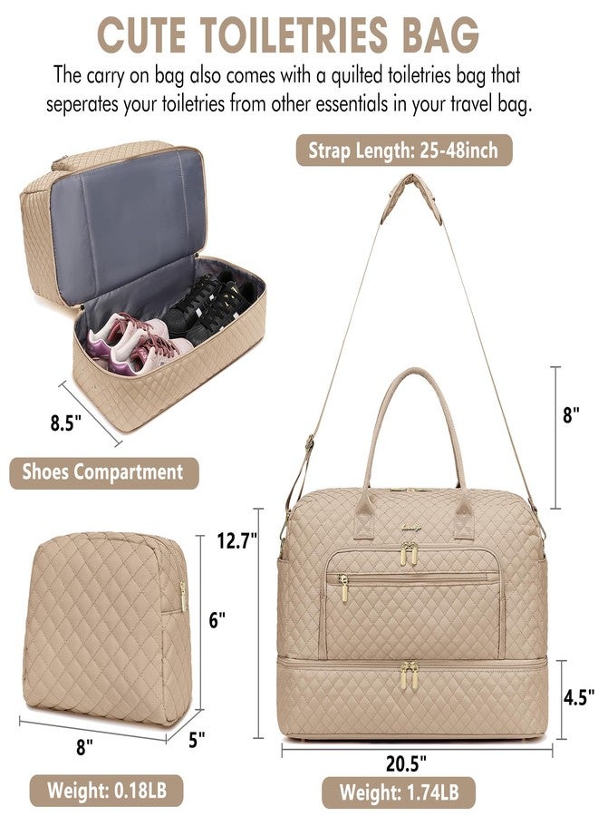 LUOCIP Travel Duffle Bag Weekender for Women - Carry-On Overnight Bag Personal Item Bag with Shoe Compartment & Wet Pocket Large Weekend Tote Bags with Toiletry Bag Hospital Bags for Labor and Delivery - Image 2