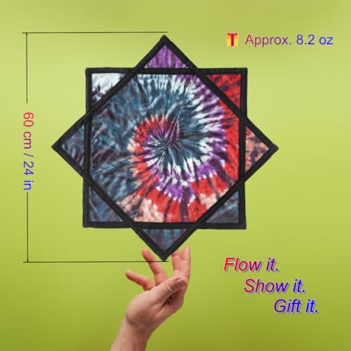 YangkoStar 24 Flow Star 330g Balanced ProWeight Flowstar Spinning Cloth for All Skill Levels Easy to Spin Do Tricks Flow Toy for Juggling EDM Festival Rave Party Cosmic Flow - Image 5