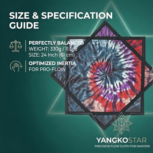 YangkoStar 24 Flow Star 330g Balanced ProWeight Flowstar Spinning Cloth for All Skill Levels Easy to Spin Do Tricks Flow Toy for Juggling EDM Festival Rave Party Cosmic Flow - Image 3