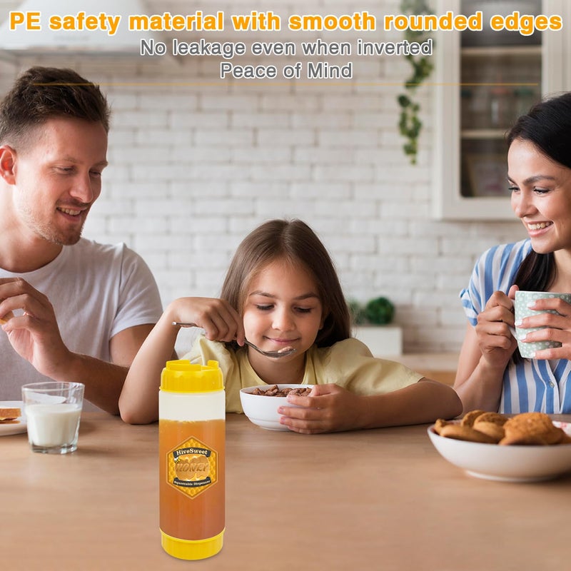 HiveSweet Honey Dispenser 18 Oz Honey Dispenser No Drip For Home Kitchen Double Head Extrusion Syrup Dispenser - Image 4