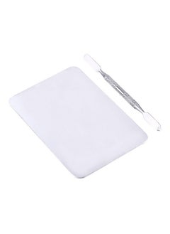 Sonew Mixing Palette Small Stainless Steel Makeup Palette Rec Shape Mixing Plate Tools With Spatula Nail Art Palette For Blending Cosmetic Shades  - Image 3