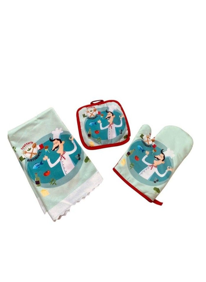 Chef Kitchen Gloves - High Heat Resistant for Perfect Protection (3 Pieces)  - Image 1